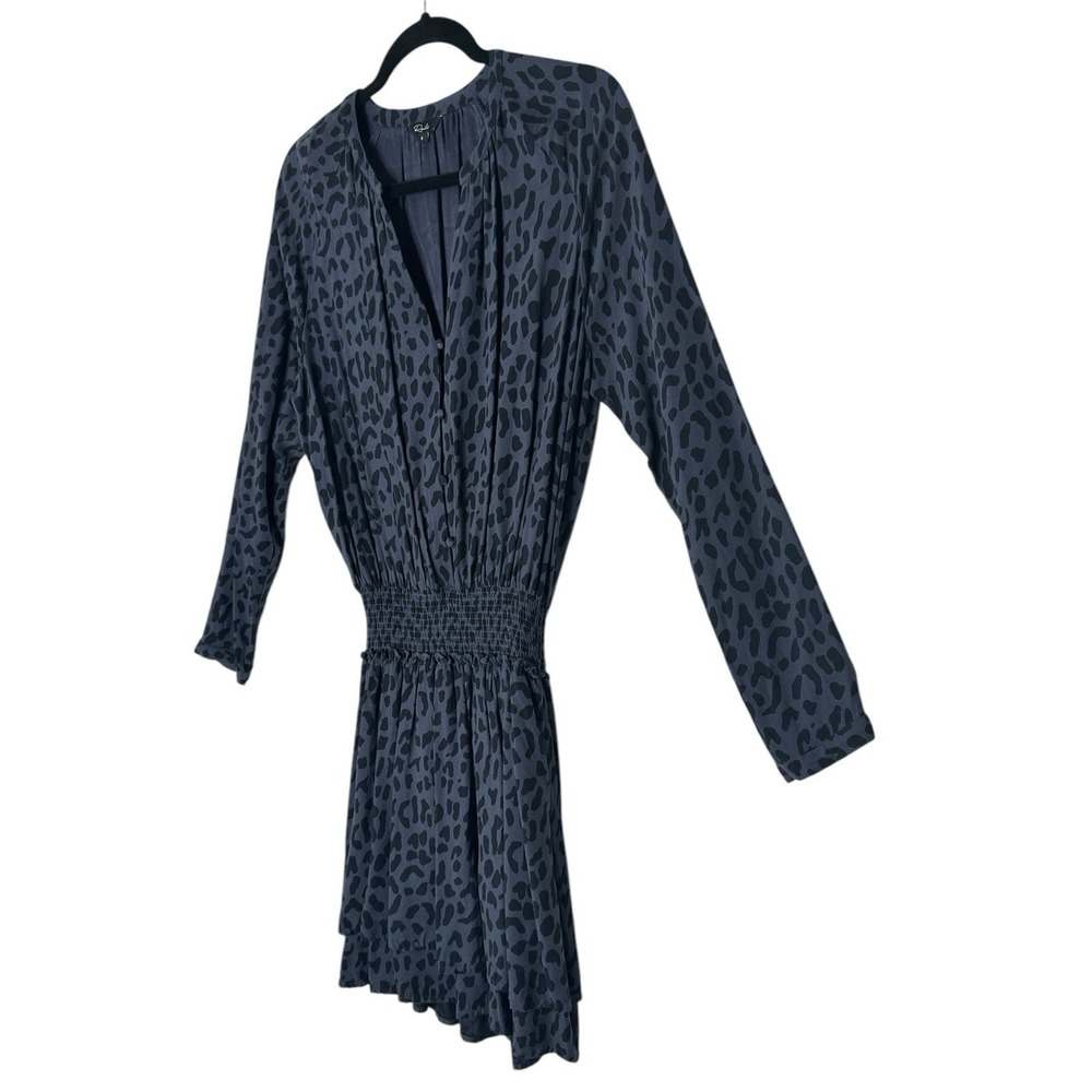 Rails Dtess Women's Small Gray Black Animal Print Jasmine Smocked Mini Safari - Picture 8 of 13